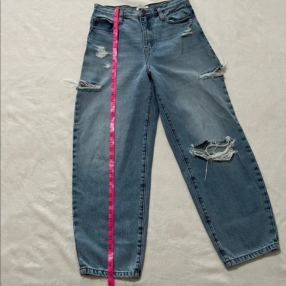 Frame Barrel High Rise Nappa Rips Distressed Cropped Jeans - Picture 6 of 15